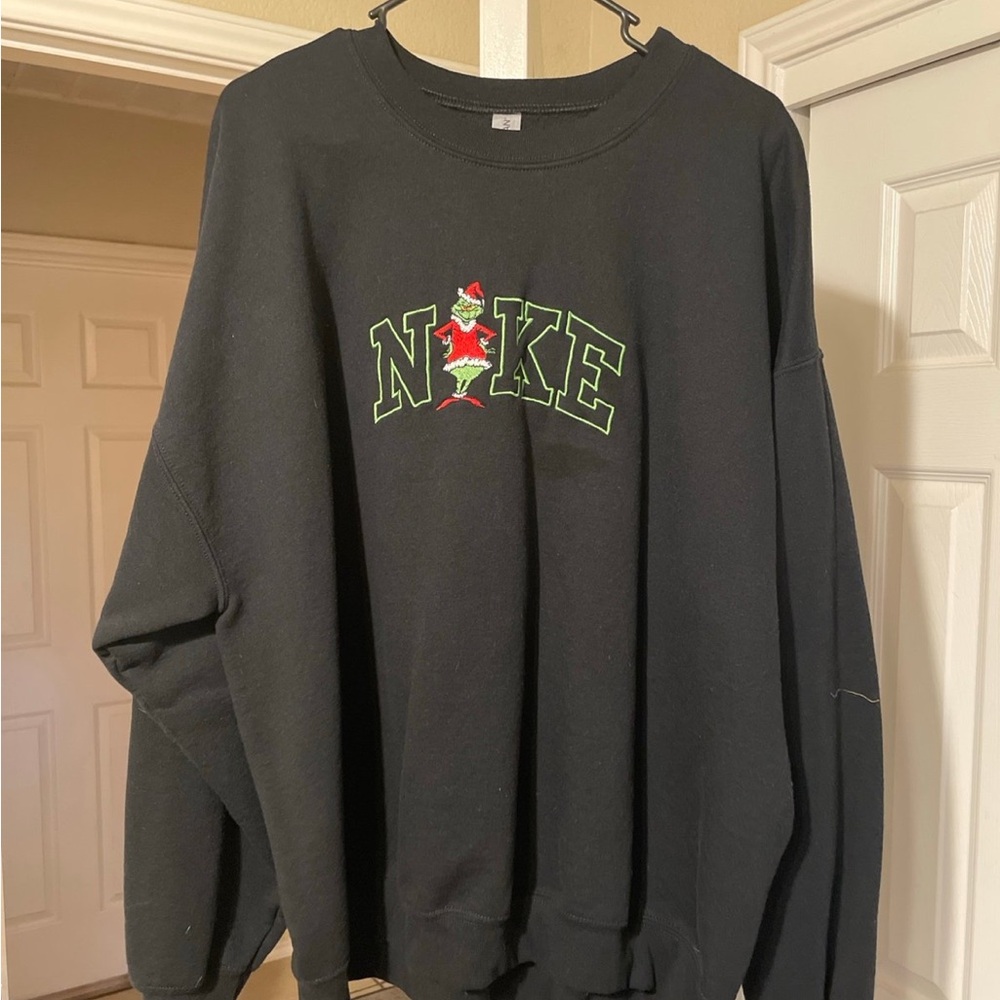Custom Nike Grinch Black Sweatshirt